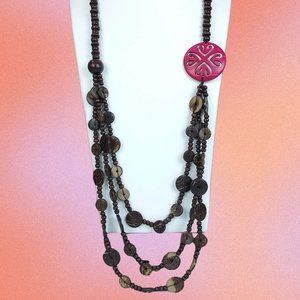 Earth Goddess Mandala Pendant Long Statement Necklace